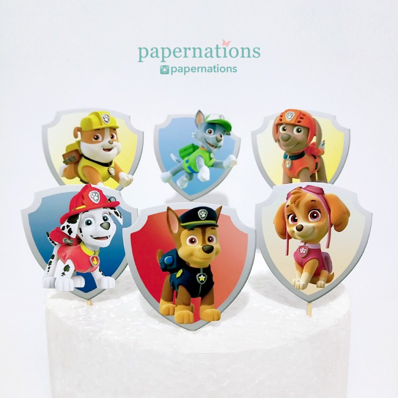 Paw Patrol Badge Cupcake Toppers